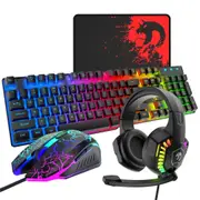 Anorina 4-IN-1 Gaming Keyboard Mouse Headset and Mouse Pad Combo
