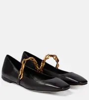 [Jimmy Choo] Jimmy Choo Diamond Tilda leather ballet flats AU 4 black