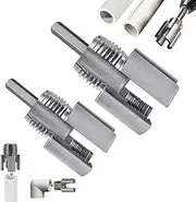 2PCS Integrated Internal & External Pipe Threading Tool Kit for 1/2" (DN15) and 3/4" (DN20) PVC Pipe Size, Thread Repair Kit Electric Drill Drive (1/2" + 3/4", 2PCS)