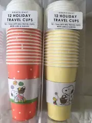 Peanuts~PICK ONE~EASTER~Snoopy~16 oz.~ To Go Cups/Lids & Sleeves~NEW~12 Ct.