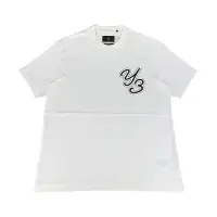 在飛比找Yahoo奇摩購物中心優惠-Y-3草寫印花LOGO設計舒適綿質圓領短袖T恤(白)