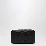 [Dolce & Gabbana] Black Leather Shoulder Bag With Logo One size Black