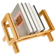 Wood Tabletop Bookshelf Retractable Desktop Small Book Storage Rack Tilt AU+