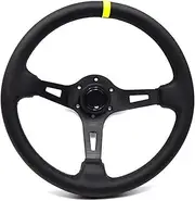 Car 340mm Car Interior Accessories Racing Steering Wheel Horn Button Sport Wheel Parts Car Steering Wheel JHFUIOW (Color : Yellow)