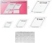 Yosine 4 Sizes 60 Degree Diamond Quilting templates for Quilting with 1/4 Seam Allowance,1 Inch,1.5 Inch,2 Inch,2.5 Inch,Acrylic Diamond Quilting Template Set for Sewing Patchwork Crafts