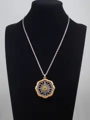 Brighton Silver Plated DYNASTY EMPIRE Two Tone Medallion Necklace JM6263 $118