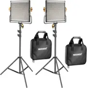 Neewer 2 Pack Dimmable Bi-Color 480 LED Video Light and Stand Lighting Kit Includes: 3200-5600K CRI 96+ LED Panel with U Bracket, 74.8 inches Light Stand for YouTube Studio Photography Video Shooting