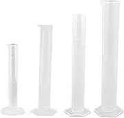 Mobestech 4pcs Plastic Measuring Cylinder Graduated Cylinder Plastic Measuring Bottle 100ml Measuring Cylinder Science Glass Measuring Cups Transparent Test Tube Accessories with Scale