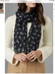 Helen Kaminski Celestine Leopard Print 100% Wool Scarf blue black grey —No bag