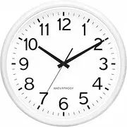 Caysie 16 Inch Sealed Large Outdoor Clock Waterproof, Silent Non-Ticking Battery Operated Quality Quartz Wall Clocks for Patio, Pool, Garden, Home (White)