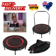 40" Mini Trampoline with Handrail Indoor Exercise Rebounder for Cardio Workout
