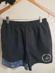Kids Sport Short Washed Navy And Aboriginal Size 14