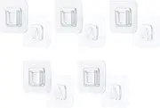10PCS Self Adhesive Hooks, Transparent Adhesive Wall Hooks Double-Sided Transparent Flexible Hooks Punch-Free Magic Hooks for Bathroom and Kitchen