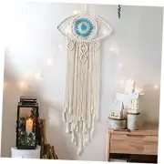 Large Boho Dream Catchers Evil Eye Macrame Wall Hanging Woven Dream Beige