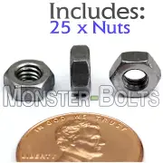M4-0.7 / 4mm - Qty 25 - Metric Hex Nuts DIN 934 CL10 Plain Steel Coarse Thread