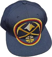 Mitchell & Ness Denver Nuggets NBA XL Logo Snapback Hat Cap, Blue, Blue, One Size