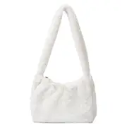 Ladies Plush Shoulder Underarm Tote Bag Women Autumn Street Solid Handbag Fashion Exquisite Shopping Bag