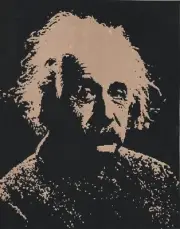 Albert Einstein Scratchboard Art 8 x 10