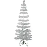 60" Retro Silver Tinsel Christmas Tree Vintage Feather Style XMASS Holiday 5FT