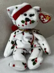 Ty Beanie Babies 1998 Holiday Teddy New with Tags & Hang Tag Protector RETIRED