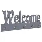 WELCOME Wooden Wall Mount Hooks Rail Hallway Coat Shelf Rack Brackets Decor DIY