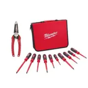 Milwaukee Screwdriver Set Insulated Magnetic Tip w/ 6-In-1 Wire Strippers Pliers