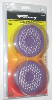 Forney 55906 High Efficiency Replacement Cartridge & Filters P100 USA Made 2pk