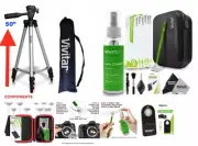 50" VIVITAR TRIPOD WITH QUICK RELEASE FOR CANON EOS REBEL DSLR + PRO CLEAN KIT