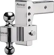 Fastway Flash 42-00-2625 E Series HD Adjustable Aluminum Ball Mount with 6 Inch Drop, 2.5 Inch Shank, and Chrome Plated Balls