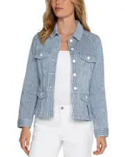 Liverpool Los Angeles Chambray Peplum Jacket