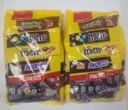 2 Pk M&M's, Snickers & Milky Way Fun Size Chocolate Candy Variety Pack Bulk Bag