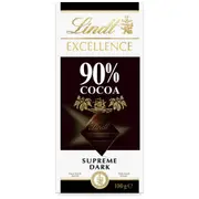 Lindt Excellence Supreme Dark Chocolate 90% Cocoa 100g Chocolate Block