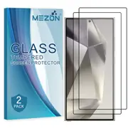 [2 Pack] Full Coverage Samsung Galaxy S24 Ultra (6.8") Tempered Glass Crystal Clear Fingerprint Unlock Premium 9H HD Screen Protector by MEZON (Galaxy S24 Ultra, 9H Full)