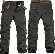 [HanzhuoLG] Pants Men Military Tactical Camouflage Cargo Overalls Training Baggy Work Camo Combat Offroad Army Male Clothing Outdoor Large Size Straight Trousers For Men's Military green S