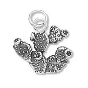 Authentic 925 Sterling Silver Prickly Pear Cactus Women's Bracelet Charm