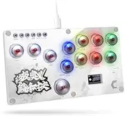 Creative.C Leverless Controller for Arcade Gaming Supports Hot Swap & SOCD，All-Button Arcade Controller for Switch/PC/ PS4/ PS3，Arcade Controller Box with Custom RGB & Turbo Functions