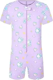 [Landofgenie] Men's Short Sleeve Romper Crotch Shirt Bodysuit One Piece Pajamas