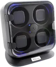 Quad Watch Winder with Light in Black - Independently Controlled Settings - 12 D