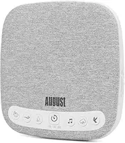 White Noise Machine - August SE160-14 Natural Sounds Relaxing, Soothing, Rain, Bird, Fan, Essentials Baby - Sleep Aid Sound Machine for Adults - Volume, Timer, Portable 60 Hour Battery USB C - White