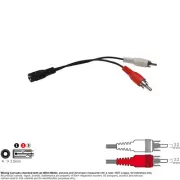 Adapter Audio 3.5mm 1/8" Stereo Female 2 RCA Male Plug Speaker Splitter Cable