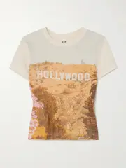 [RE/DONE] RE/DONE - 90s Baby Cropped Slub Recycled Cotton-blend Jersey T-shirt - White - x small x small White