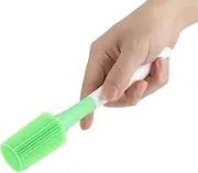 Soft Silicone Brush, Long Handle Flexible Bristle Bottle Brush, Food Utensil, for Washing Cups with Hanging Hole, Easy Storage