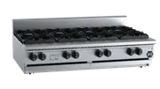 B+S Black Benchtop Eight Burner Boiling Top Cooktop Open Burner Bench Mounted LPG