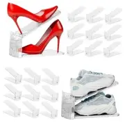 Shoe Slots Organizer for Closet Acrylic Shoe Stackers Shoe 20 Pack Transparent