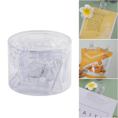 12 Pieces/Set Multifunctional Clips Transparent Paper Clips Document Binder Clip
