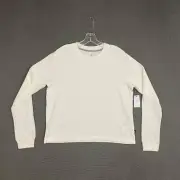 Volcom Thermal Shirt Womens Medium Long Sleeve Cream Knit Casual Skater