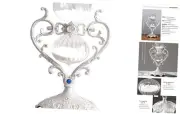 Hourglass Sand Timer Decorative,360° Rotating Metal White Sand Watch 30