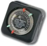 Outdoor Mechanical Timer with Tradition Pin Setting, Plug-In Landscape Lighting