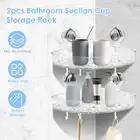 2 Pcs No Drill Wall Caddy Clear Suction Cup Shower Caddy Light Luxury hawsb