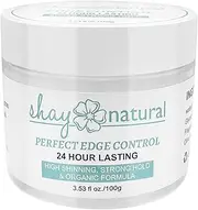 SHAY NATURAL Perfect Edge Control Gel | 24 Hour Lasting Super Strong Hold Specially For 4C Hair Type, | Promotes Growth Along Hair Line | Prevents Dryness & Softens (100g Jar)